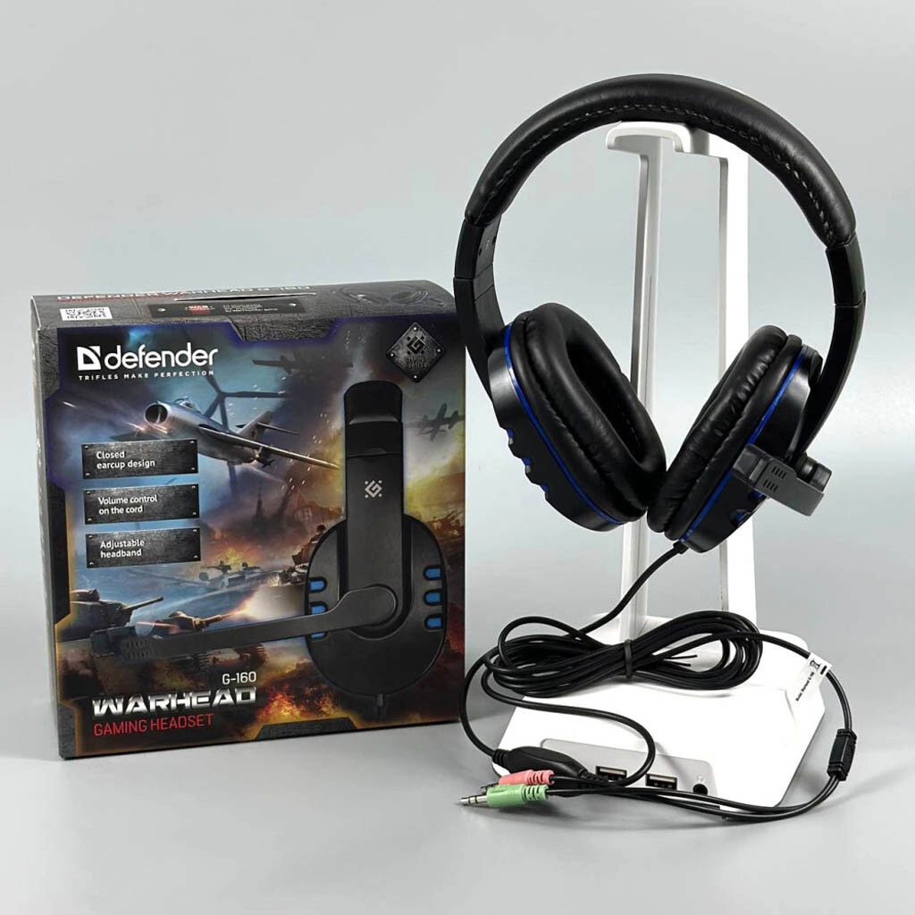 Наушники Defender Warhead G-160, С микрофоном, Черный - № 8 Наушники Defender Warhead G-160, С микрофоном, Черный - № 8
