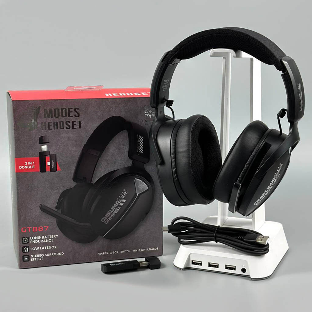 Bluetooth-гарнитура Onikuma GT887 Gaming, Стерео, Черный - № 9 Bluetooth-гарнитура Onikuma GT887 Gaming, Стерео, Черный - № 9