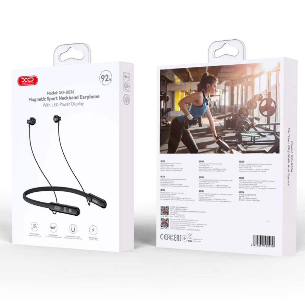 Bluetooth-гарнитура XO BS36, Стерео, Черный - № 9 Bluetooth-гарнитура XO BS36, Стерео, Черный - № 9