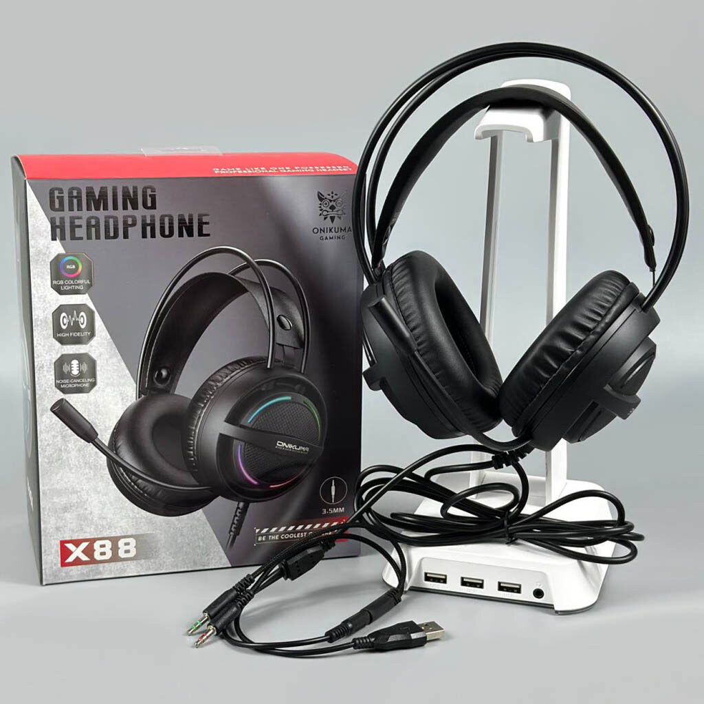 Наушники Onikuma X88, С микрофоном, Черный - № 9 Наушники Onikuma X88, С микрофоном, Черный - № 9