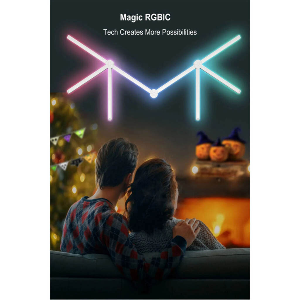 Настенные модульные Smart LED панели DIY-P24 RGBIC, Белый - № 3 Настенные модульные Smart LED панели DIY-P24 RGBIC, Белый - № 3