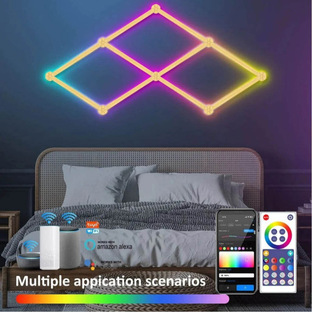 Настенные модульные Smart LED панели DIY-P24 RGBIC, Белый - № 5 Настенные модульные Smart LED панели DIY-P24 RGBIC, Белый - № 5