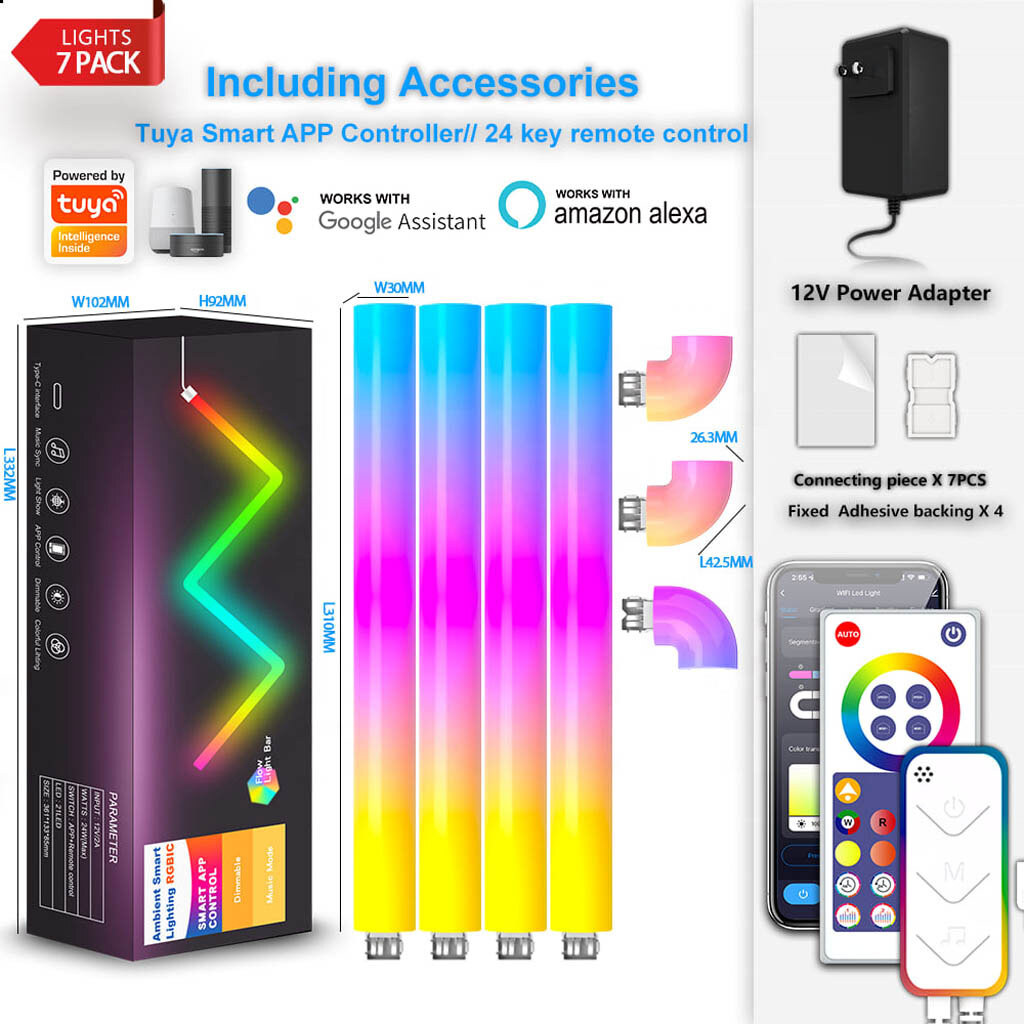 Настенные модульные Smart LED панели DIY-SLX06 RGBIC, Белый - № 4 Настенные модульные Smart LED панели DIY-SLX06 RGBIC, Белый - № 4
