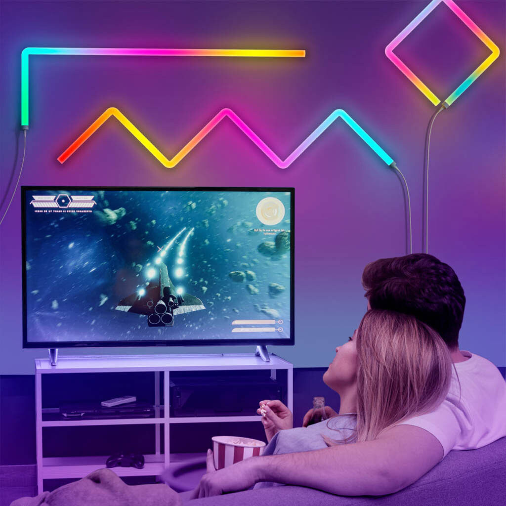 Настенные модульные Smart LED панели DIY-SLX06 RGBIC, Белый - № 7 Настенные модульные Smart LED панели DIY-SLX06 RGBIC, Белый - № 7