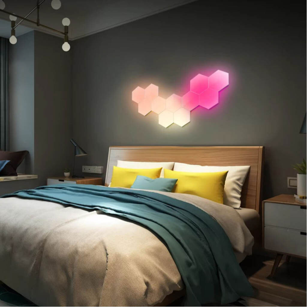 Настенные модульные Smart LED панели соты LXQG01 RGBIC, Белый - № 5 Настенные модульные Smart LED панели соты LXQG01 RGBIC, Белый - № 5