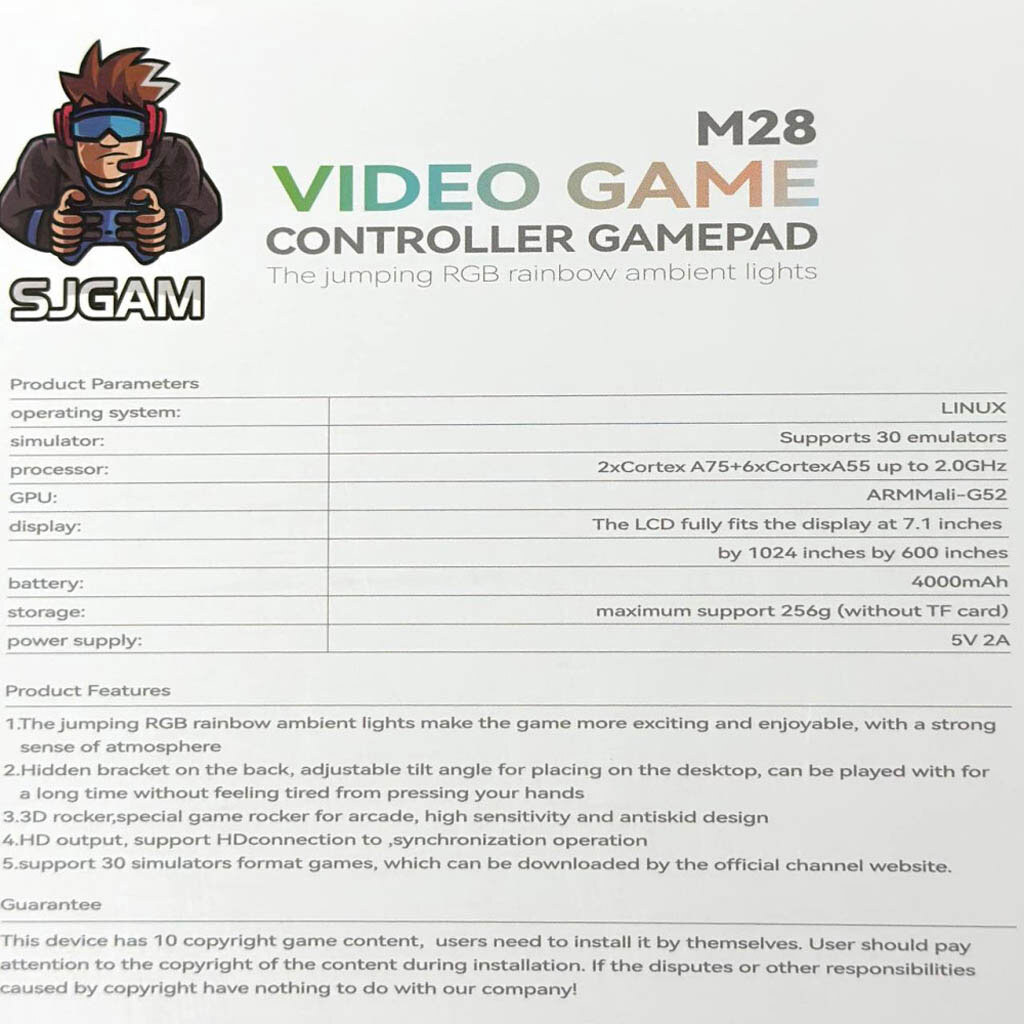 Портативная игровая консоль SJGAM Video Game M28, Белый - № 10 Портативная игровая консоль SJGAM Video Game M28, Белый - № 10