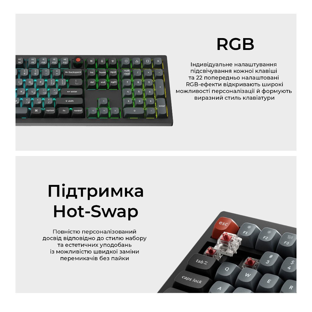 Клавиатура Keychron V6 8K, Черный - № 12 Клавиатура Keychron V6 8K, Черный - № 12