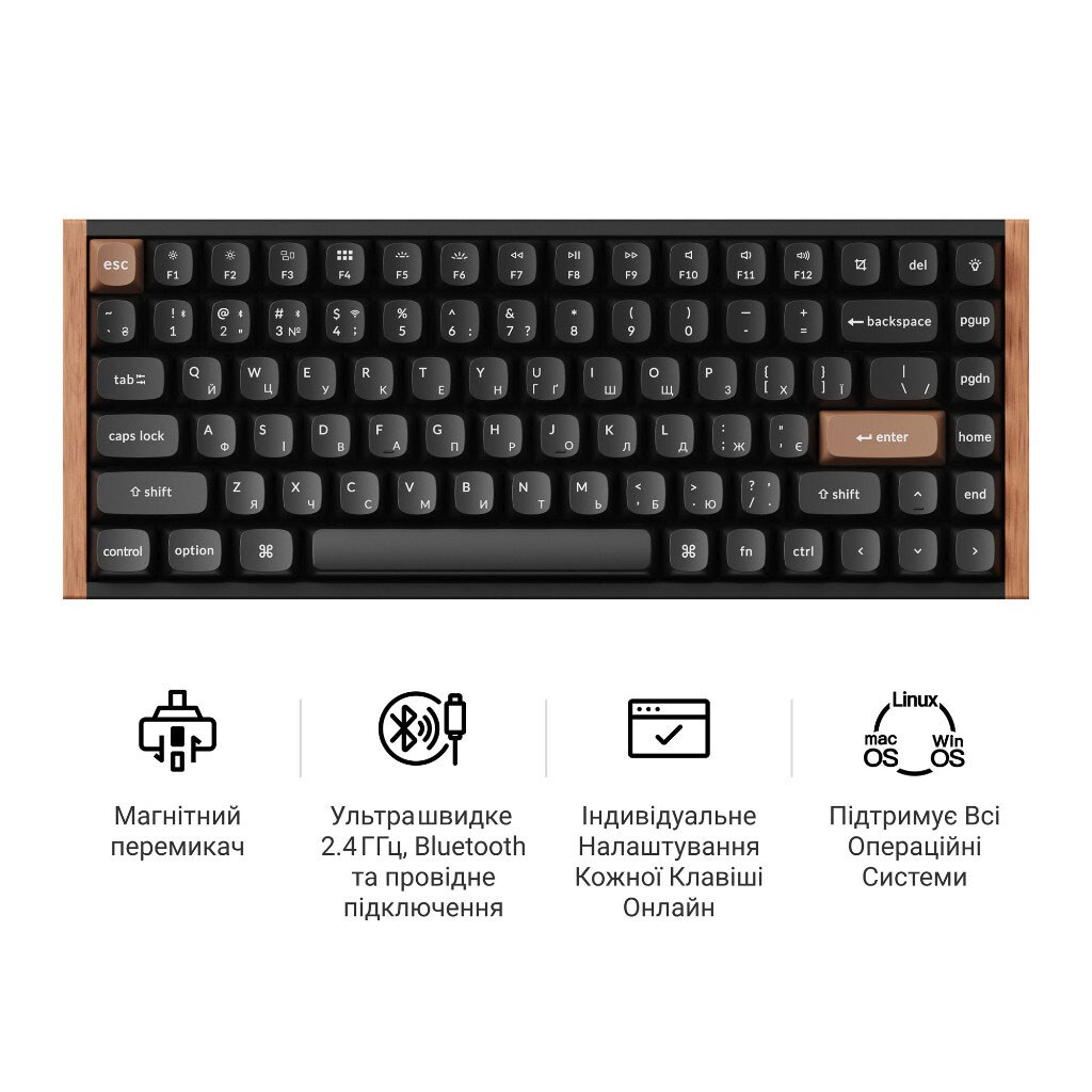 Клавіатура Keychron K2 HE, Чорний - № 7 Клавіатура Keychron K2 HE, Чорний - № 7
