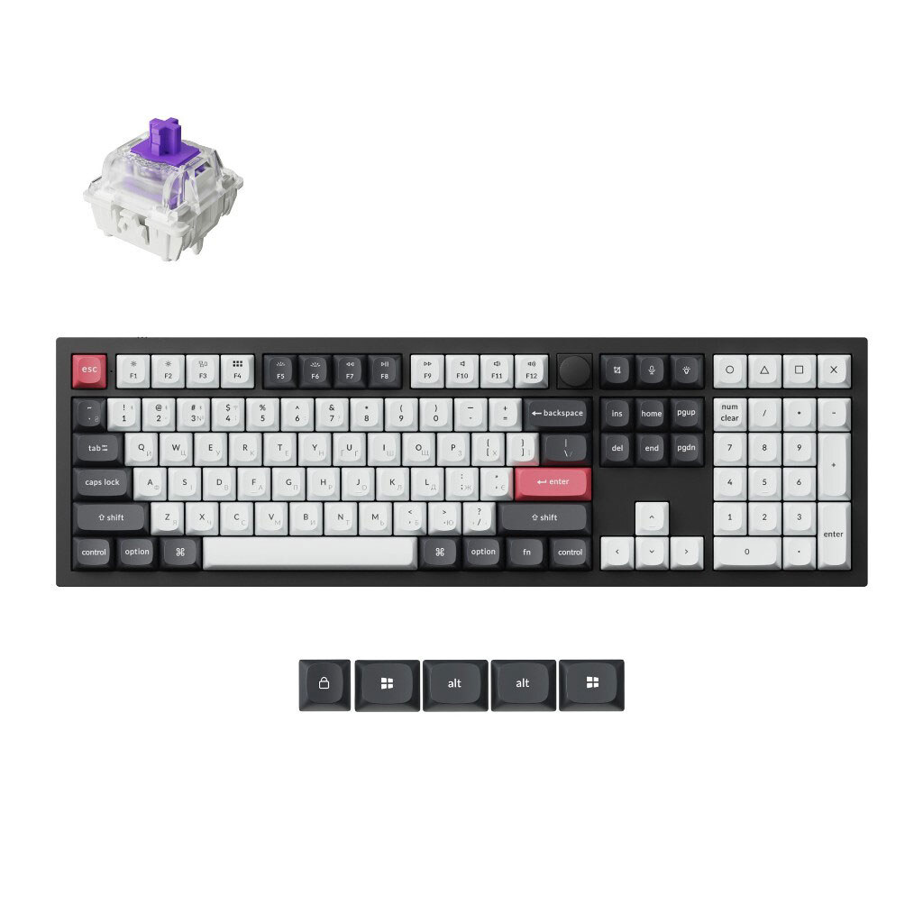 Клавиатура Keychron Q6 HE, Черный - № 7 Клавиатура Keychron Q6 HE, Черный - № 7
