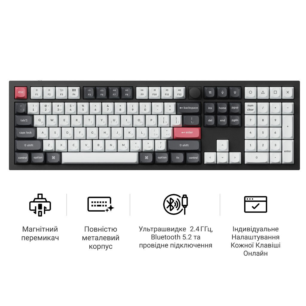Клавиатура Keychron Q6 HE, Черный - № 8 Клавиатура Keychron Q6 HE, Черный - № 8