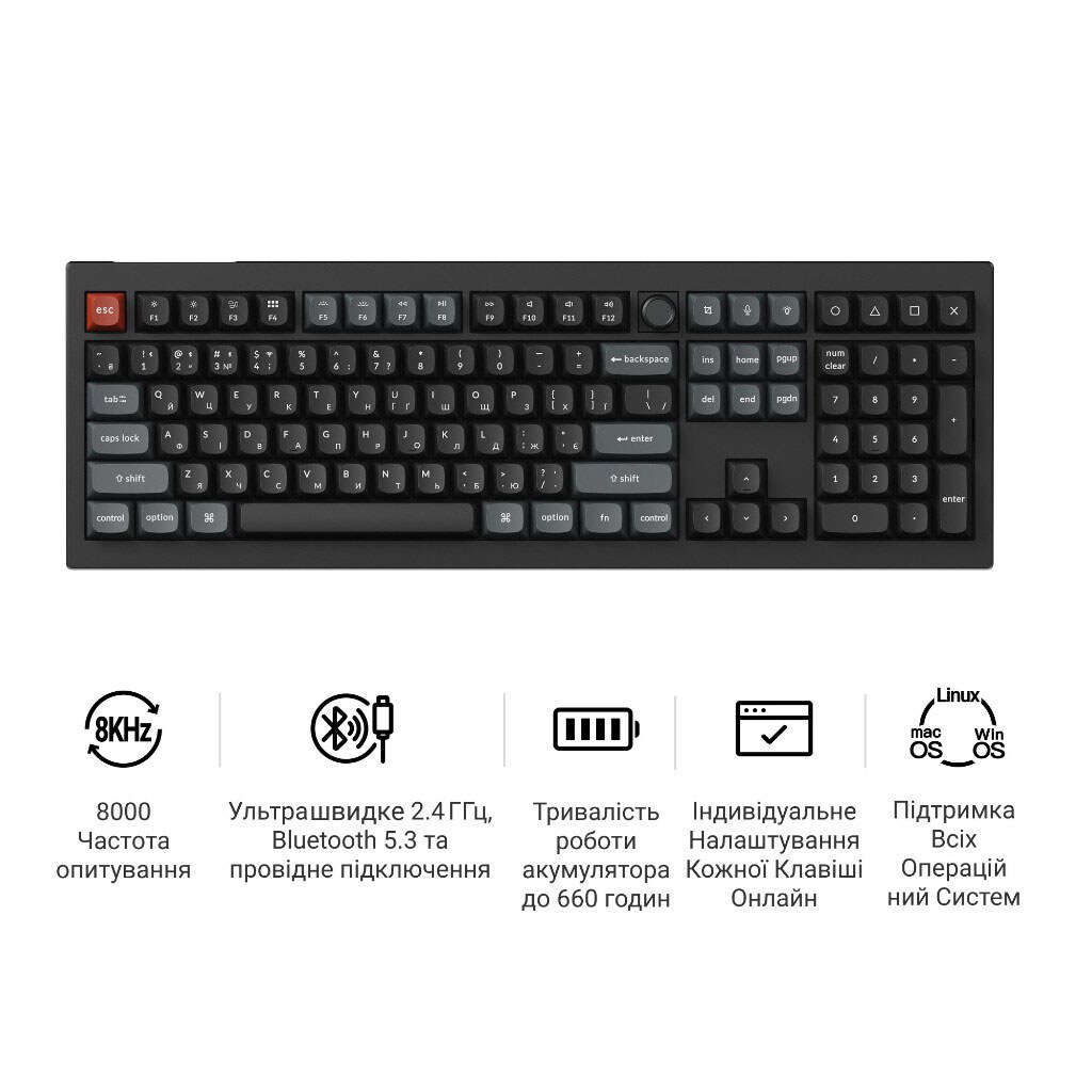 Клавиатура Keychron V6 Ultra, Черный - № 8 Клавиатура Keychron V6 Ultra, Черный - № 8