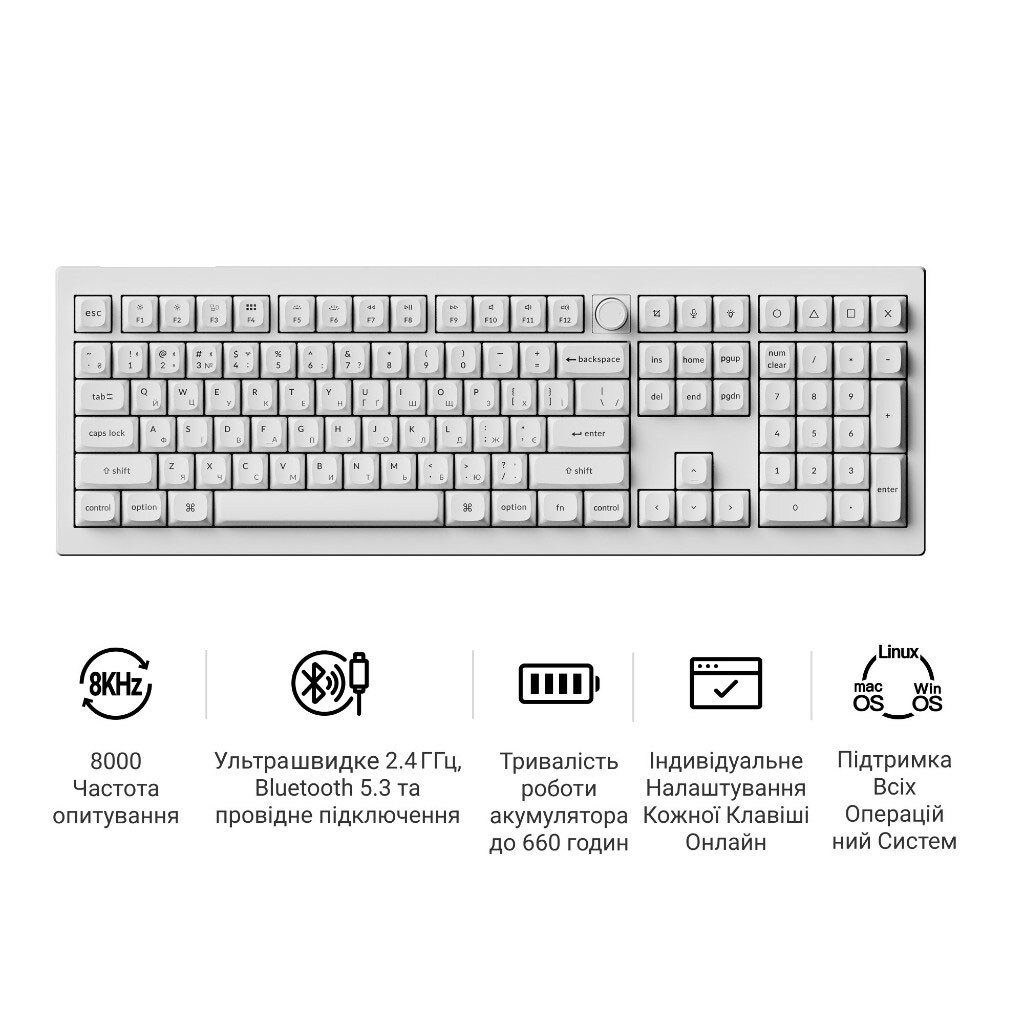 Клавиатура Keychron V6 Ultra, Белый - № 8 Клавиатура Keychron V6 Ultra, Белый - № 8