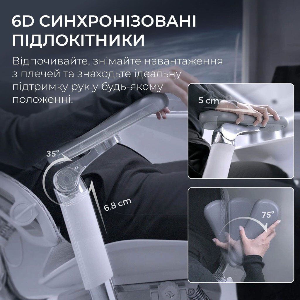 Кресло офисное Sihoo Doro S300 Mesh, Серый - № 12 Кресло офисное Sihoo Doro S300 Mesh, Серый - № 12