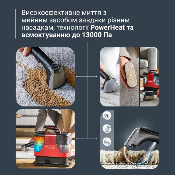 Моющий пылесос-пятновыводитель Rowenta Clean It Hot & Cold IN7020F0, Красный - № 16 Моющий пылесос-пятновыводитель Rowenta Clean It Hot & Cold IN7020F0, Красный - № 16
