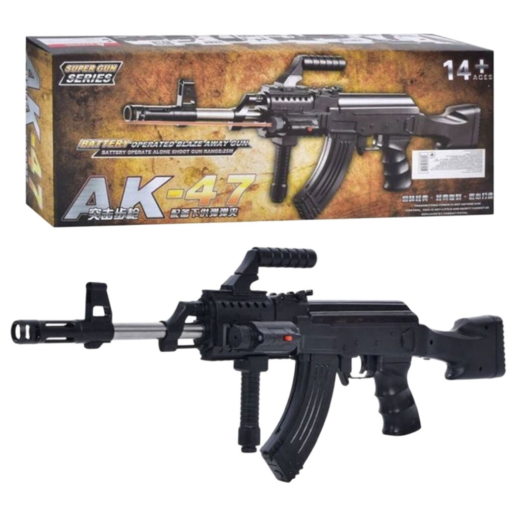 Автомат + пульки, бат., лазер в короб. 47,7x17,7x6,8 см, Mic - № 2 Автомат + пульки, бат., лазер в короб. 47,7x17,7x6,8 см, Mic - № 2