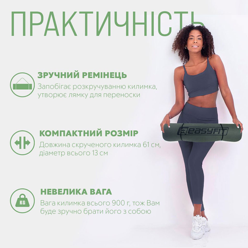 Коврик для йоги и фитнеса , TPE+TC, 6 мм, двухслойный, черный-зеленый - № 2 Коврик для йоги и фитнеса , TPE+TC, 6 мм, двухслойный, черный-зеленый - № 2