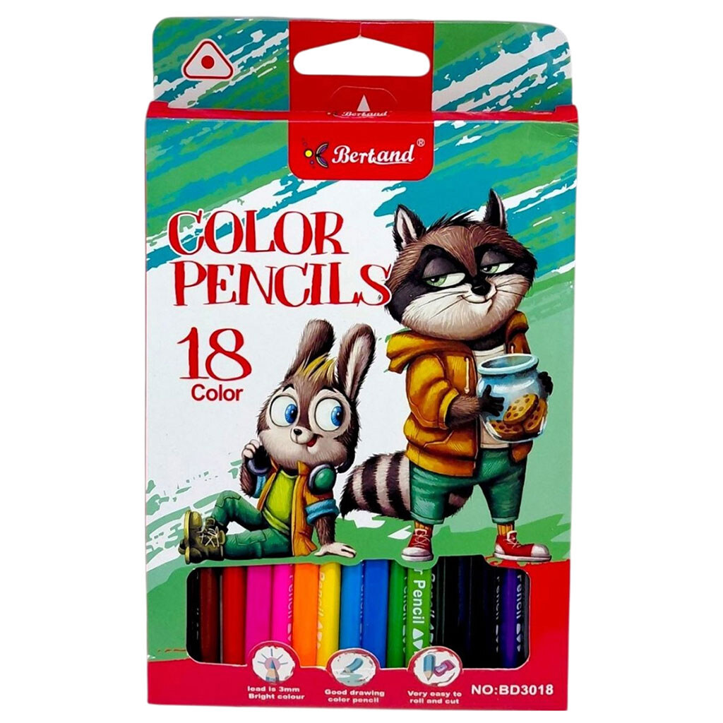 Кольорові олівці, 18 шт., Mic - № 1 Кольорові олівці, 18 шт., Mic - № 1