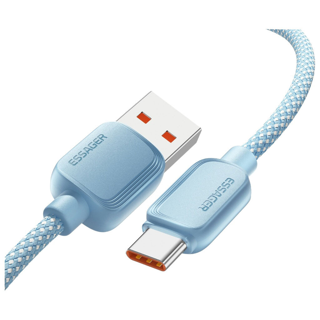Кабель Essager Breeze EXC7A-WL03-P, Type-C, 1.0 м., Синій - № 2 Кабель Essager Breeze EXC7A-WL03-P, Type-C, 1.0 м., Синій - № 2