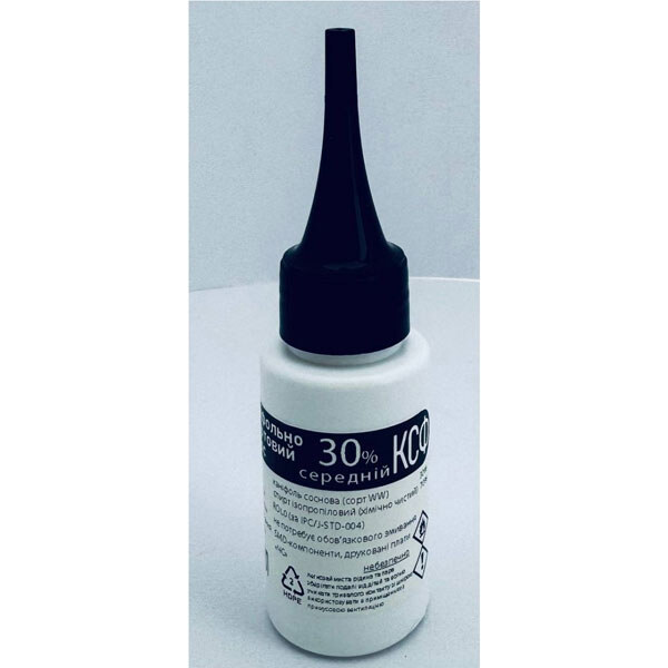 Флюс паяльний КСФ 30% (ROL0) "середній" 50мл з носиком тара HDPE - № 1 Флюс паяльний КСФ 30% (ROL0) "середній" 50мл з носиком тара HDPE - № 1