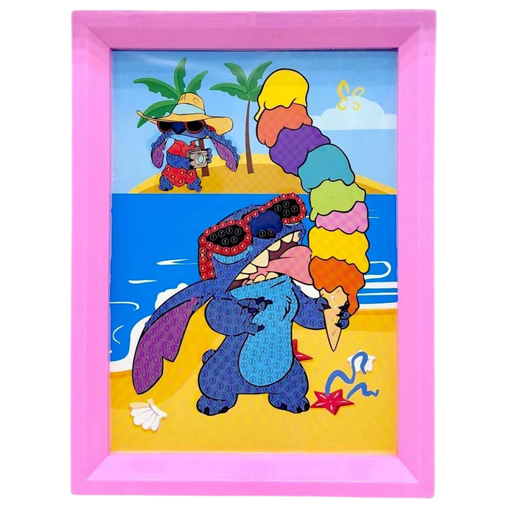 Алмазная мозаика в рамке "Стич / Stitch", Mic - № 1 Алмазная мозаика в рамке "Стич / Stitch", Mic - № 1