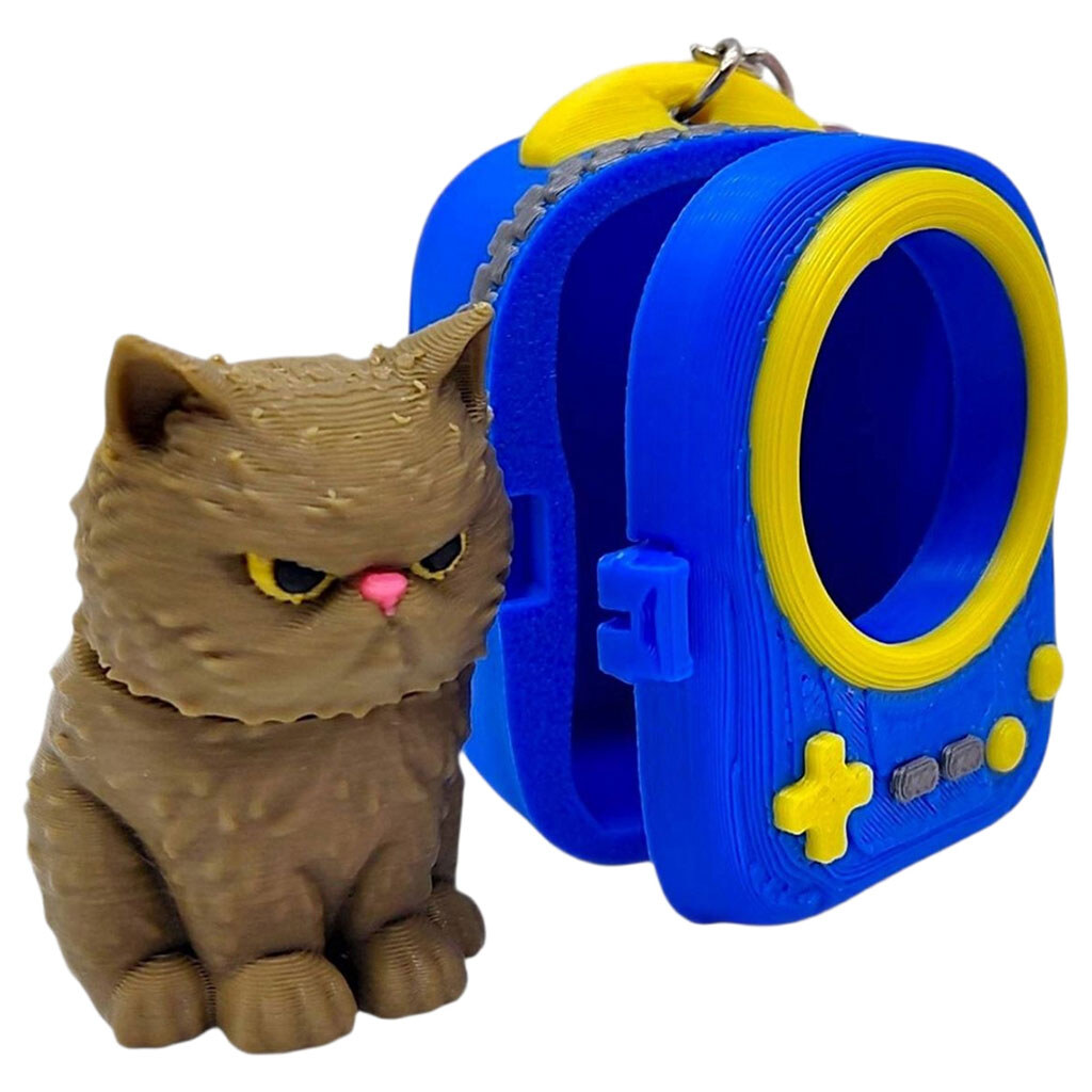 Брелок "Кот в портфеле", 3d печать, Mic - № 1 Брелок "Кот в портфеле", 3d печать, Mic - № 1