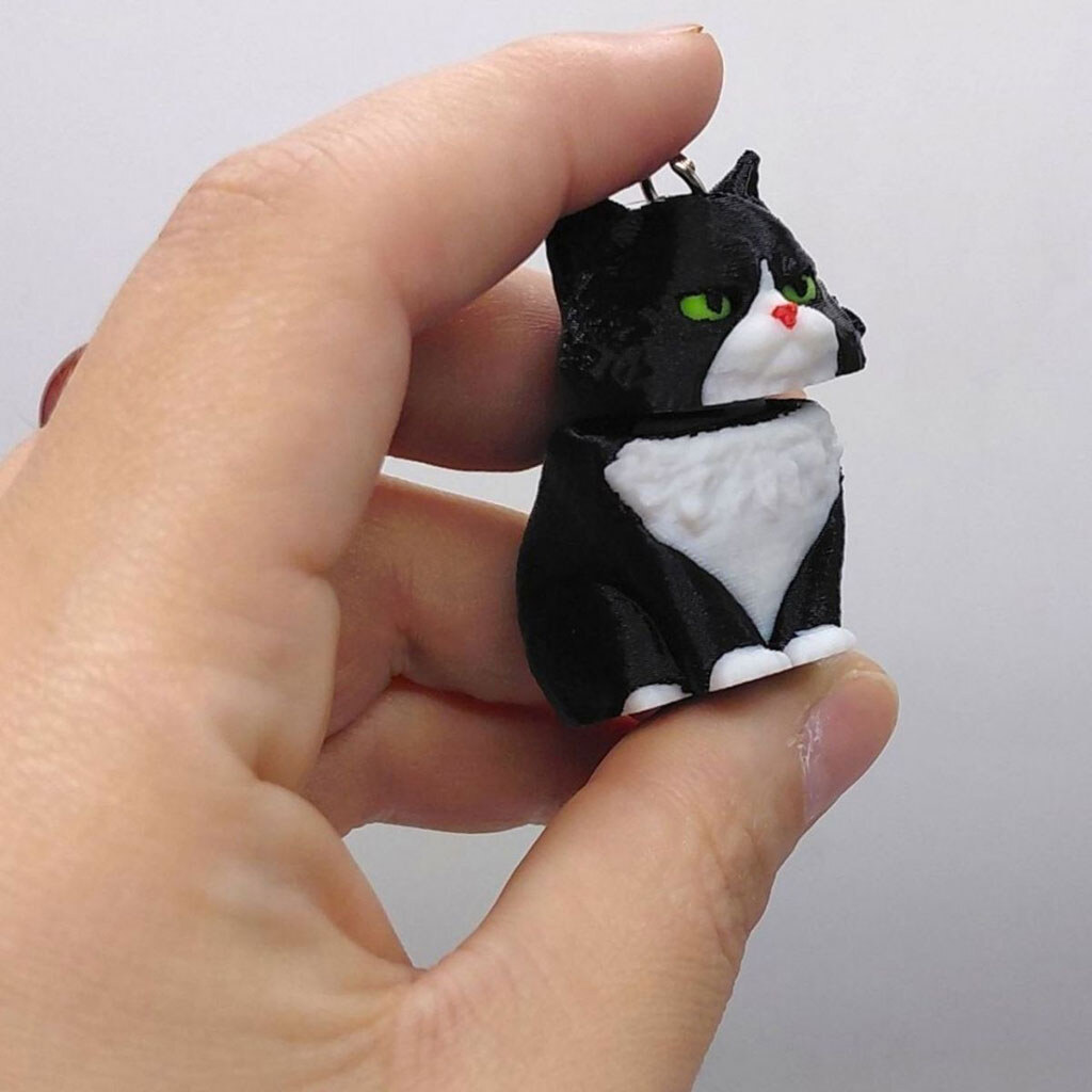 Брелок "Котик с пружиной / KEYCHAIN", 3d печать, Mic - № 2 Брелок "Котик с пружиной / KEYCHAIN", 3d печать, Mic - № 2