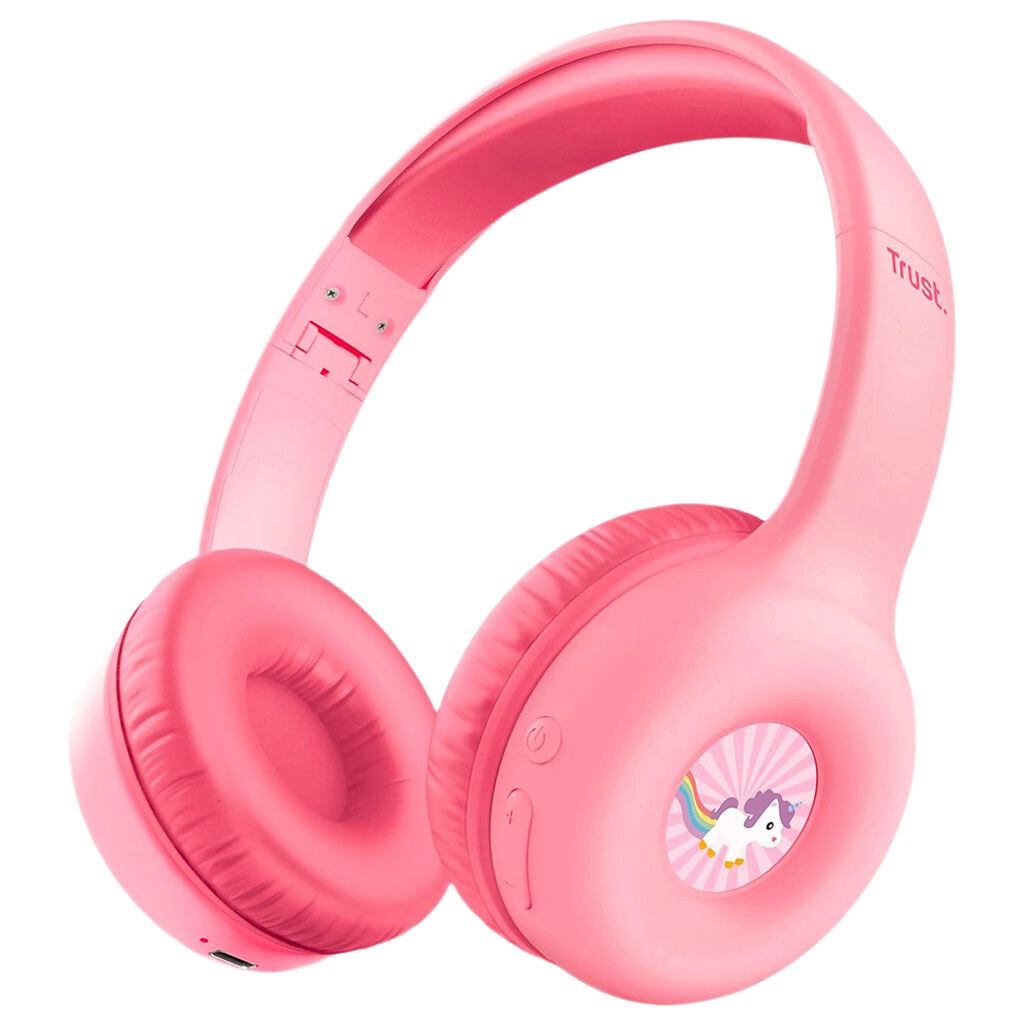 Bluetooth-гарнитура Trust On-ear Nouna Kids, С микрофоном, Стерео, Розовый - № 1 Bluetooth-гарнитура Trust On-ear Nouna Kids, С микрофоном, Стерео, Розовый - № 1