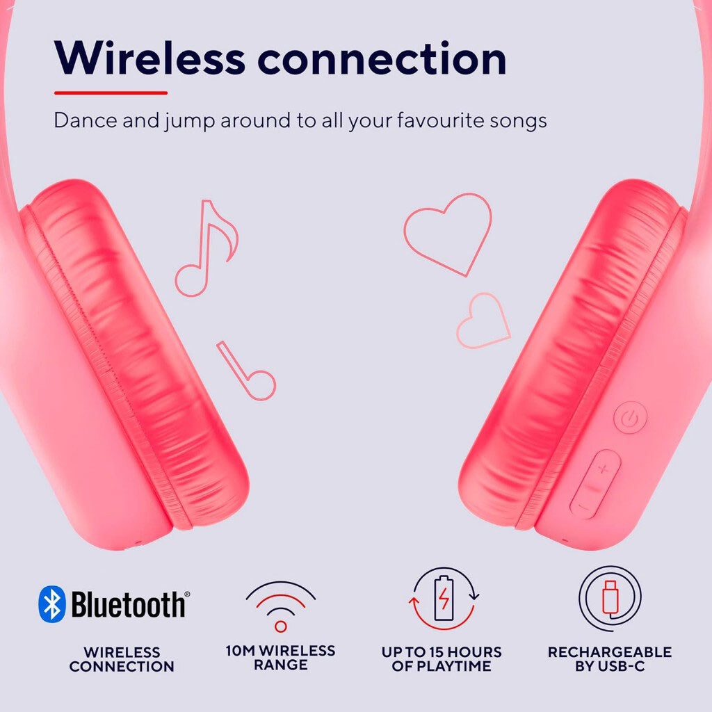 Bluetooth-гарнитура Trust On-ear Nouna Kids, С микрофоном, Стерео, Розовый - № 11 Bluetooth-гарнитура Trust On-ear Nouna Kids, С микрофоном, Стерео, Розовый - № 11