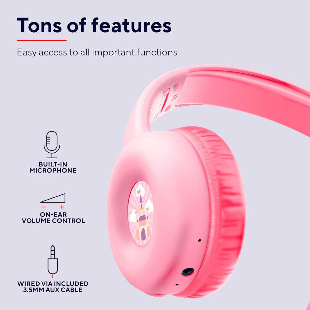 Bluetooth-гарнитура Trust On-ear Nouna Kids, С микрофоном, Стерео, Розовый - № 12 Bluetooth-гарнитура Trust On-ear Nouna Kids, С микрофоном, Стерео, Розовый - № 12
