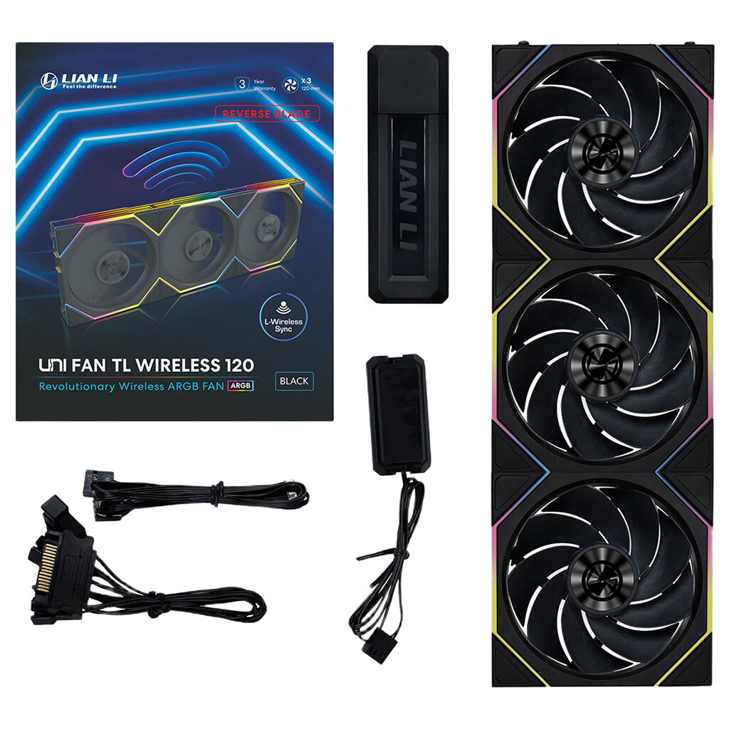 Вентилятор Lian Li Uni Fan TL Wireless Reverse 120-3, Черный - № 9 Вентилятор Lian Li Uni Fan TL Wireless Reverse 120-3, Черный - № 9