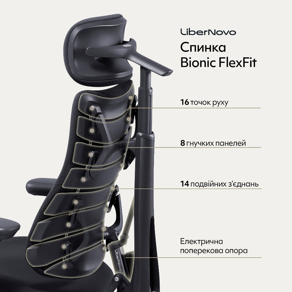Крісло офісне LiberNovo Omni, Чорний - № 9 Крісло офісне LiberNovo Omni, Чорний - № 9