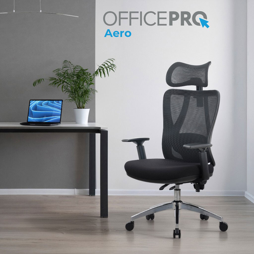 Офісне крісло OfficePro Aero OC490B, Чорний - № 7 Офісне крісло OfficePro Aero OC490B, Чорний - № 7