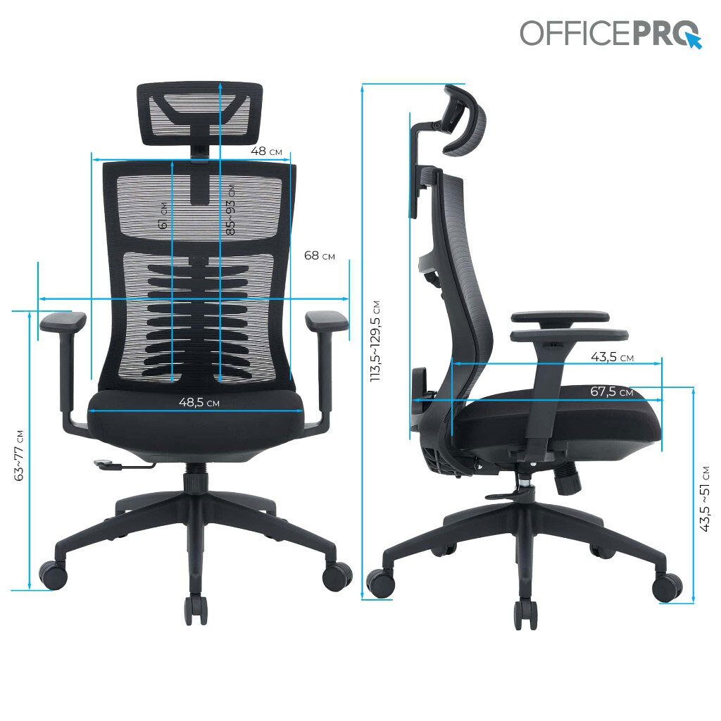 Офісне крісло OfficePro Balance OC550-B-B-B, Чорний - № 14 Офісне крісло OfficePro Balance OC550-B-B-B, Чорний - № 14