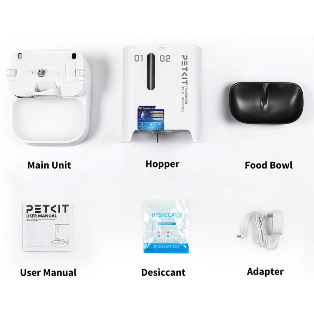 Смарт-кормушка Petkit Yumshare Dual-Hopper 2 with Cam, Белый - № 4 Смарт-кормушка Petkit Yumshare Dual-Hopper 2 with Cam, Белый - № 4