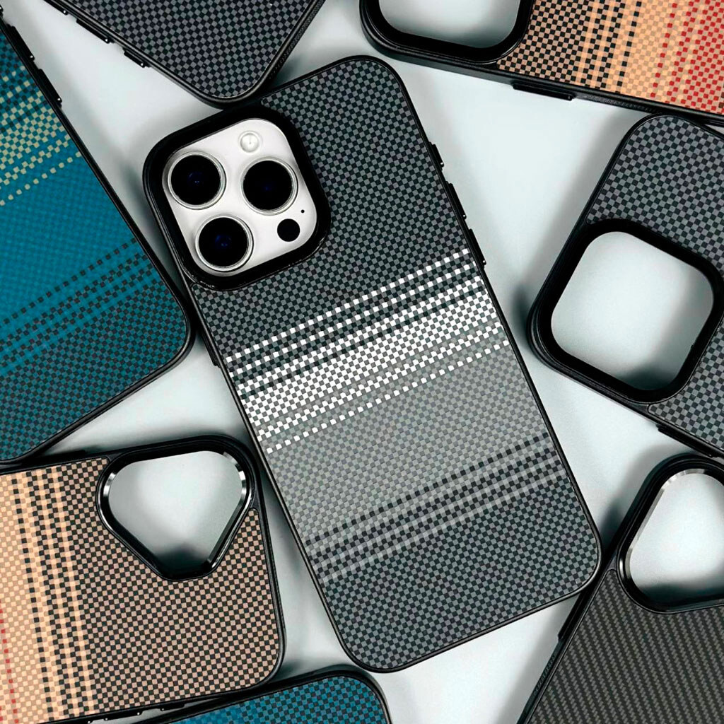 Чохол (накладка) Apple iPhone 16 Pro, Slim Hard Carbon, Blue Stripe, Малюнок - № 6 Чохол (накладка) Apple iPhone 16 Pro, Slim Hard Carbon, Blue Stripe, Малюнок - № 6