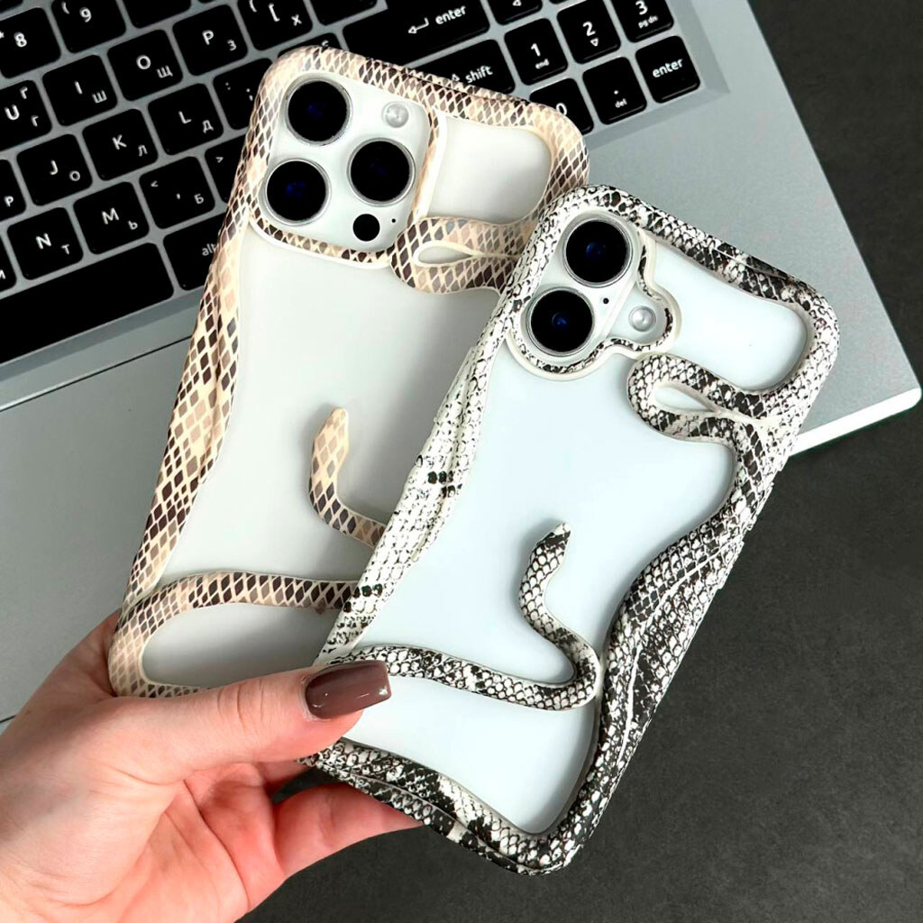 Чехол (накладка) Apple iPhone 17, Soft Snake, Черный - № 2 Чехол (накладка) Apple iPhone 17, Soft Snake, Черный - № 2