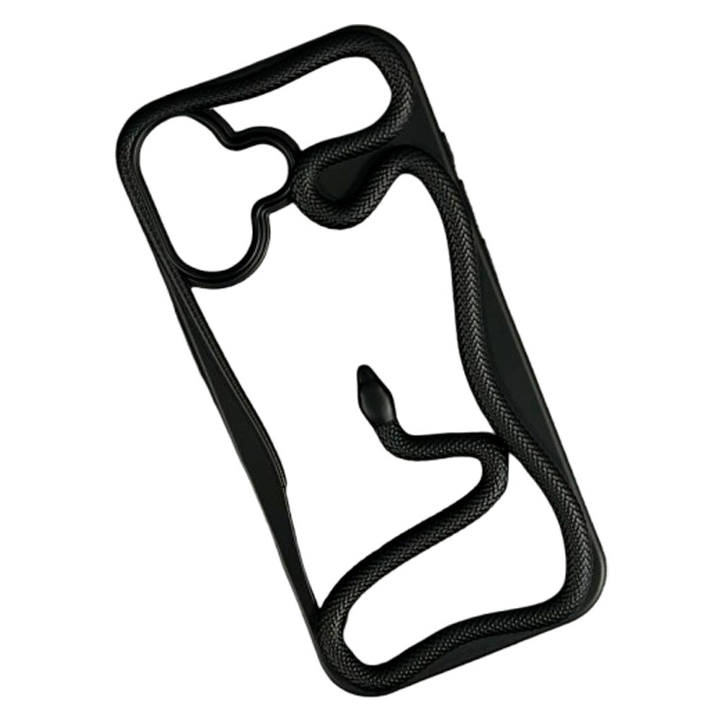 Чехол (накладка) Apple iPhone 17, Soft Snake, Черный - № 1 Чехол (накладка) Apple iPhone 17, Soft Snake, Черный - № 1