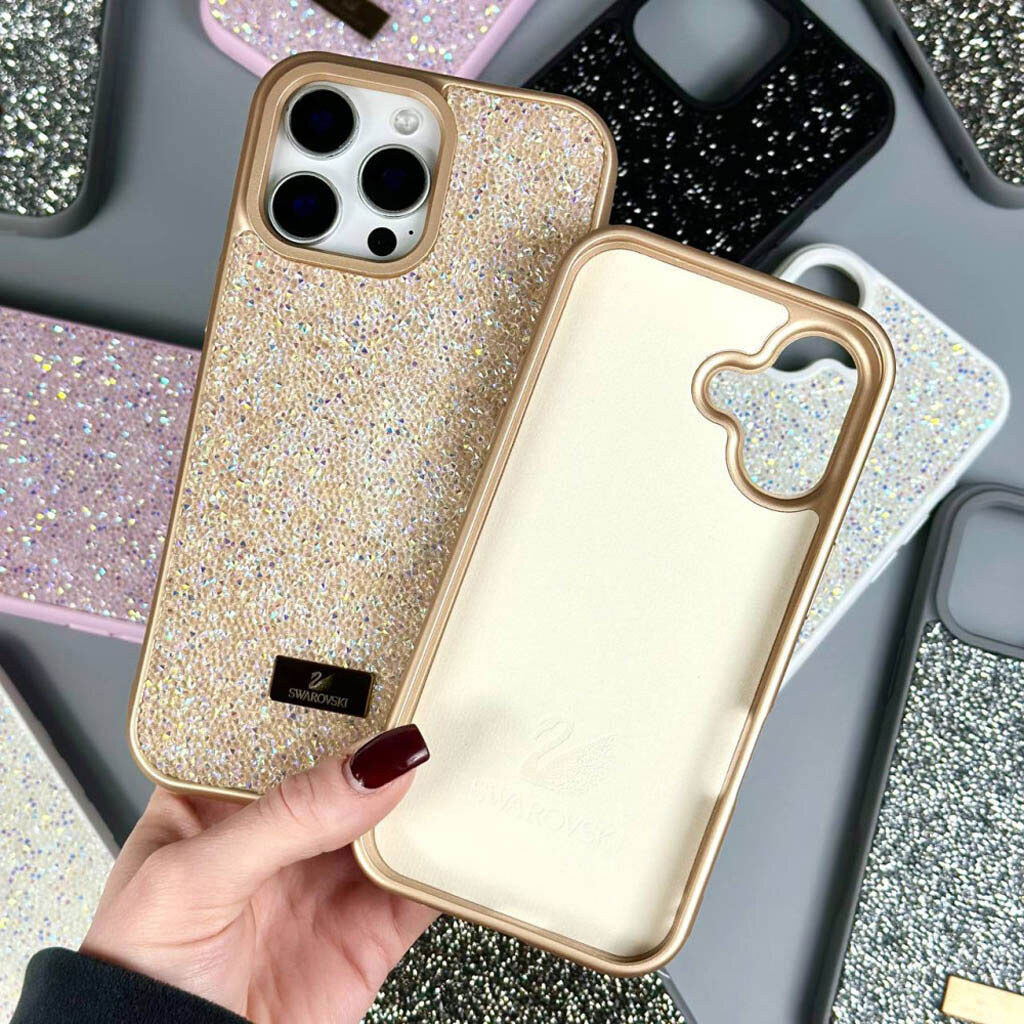 Чехол (накладка) Apple iPhone 15, Swarovski Diamonds, Dark Silver, Серебряный - № 3 Чехол (накладка) Apple iPhone 15, Swarovski Diamonds, Dark Silver, Серебряный - № 3