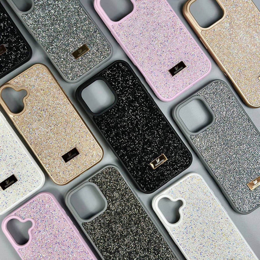 Чехол (накладка) Apple iPhone 15, Swarovski Diamonds, Dark Silver, Серебряный - № 4 Чехол (накладка) Apple iPhone 15, Swarovski Diamonds, Dark Silver, Серебряный - № 4