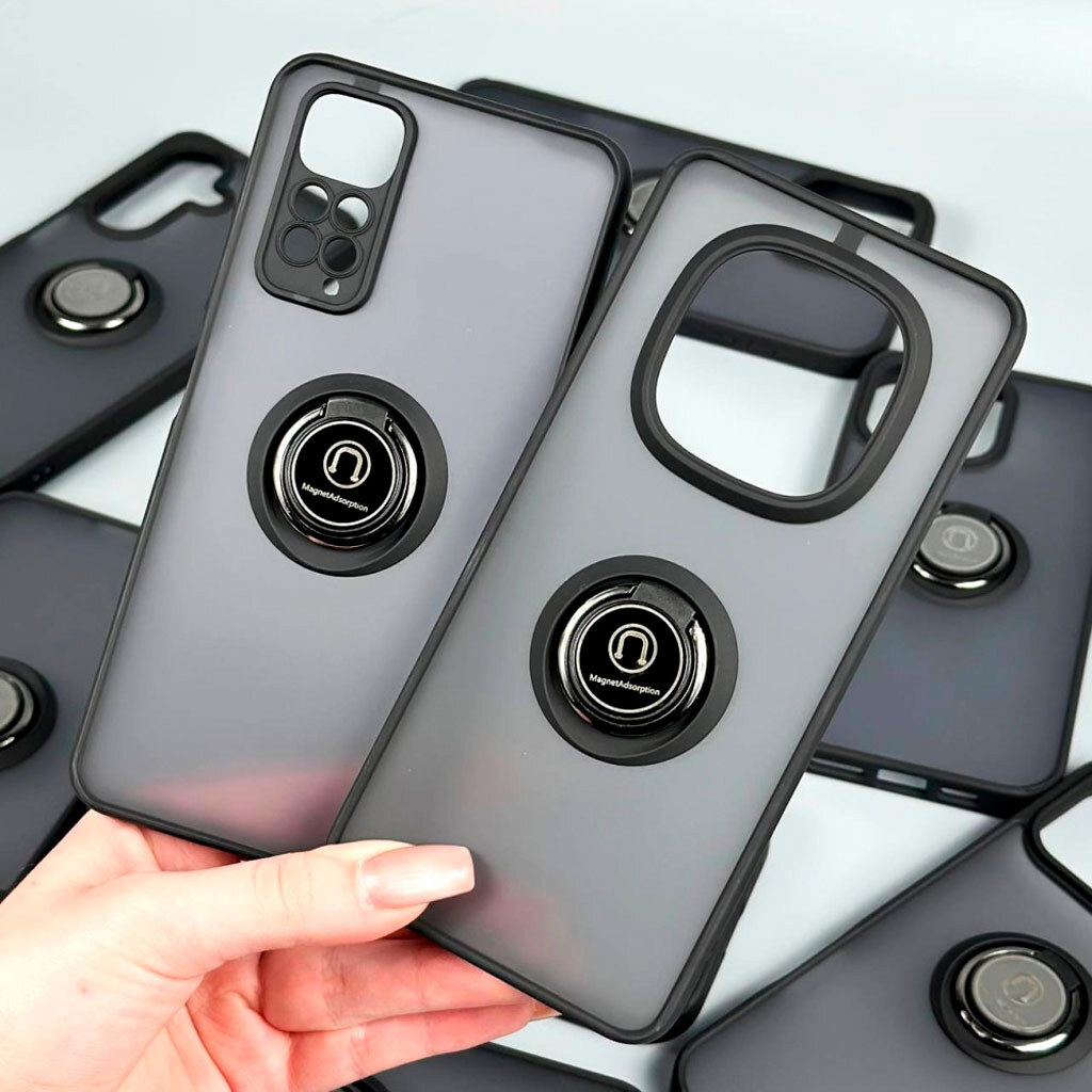 Чехол (накладка) Apple iPhone 14 Pro Max, TOTU Ring Series Matte Magnet, Черный - № 8 Чехол (накладка) Apple iPhone 14 Pro Max, TOTU Ring Series Matte Magnet, Черный - № 8