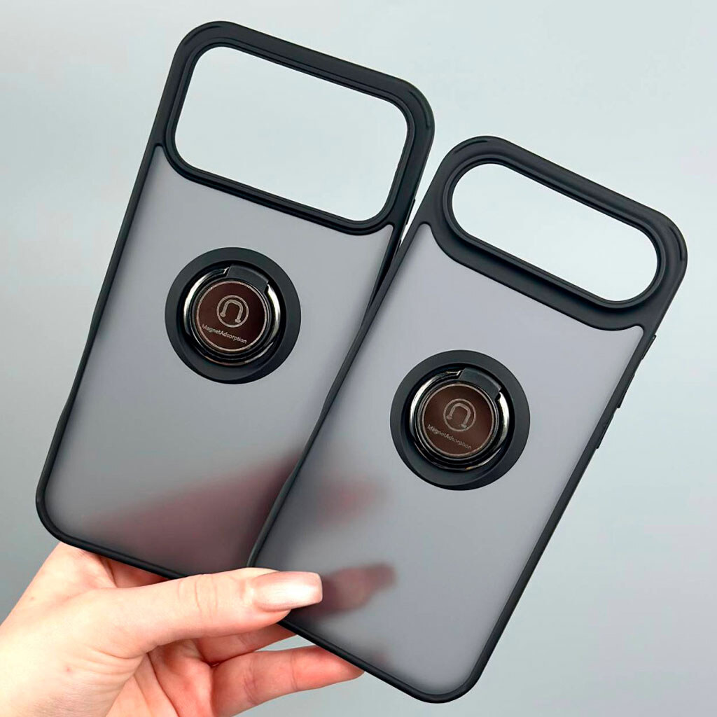 Чехол (накладка) Apple iPhone 16, TOTU Ring Series Matte Magnet, Черный - № 6 Чехол (накладка) Apple iPhone 16, TOTU Ring Series Matte Magnet, Черный - № 6
