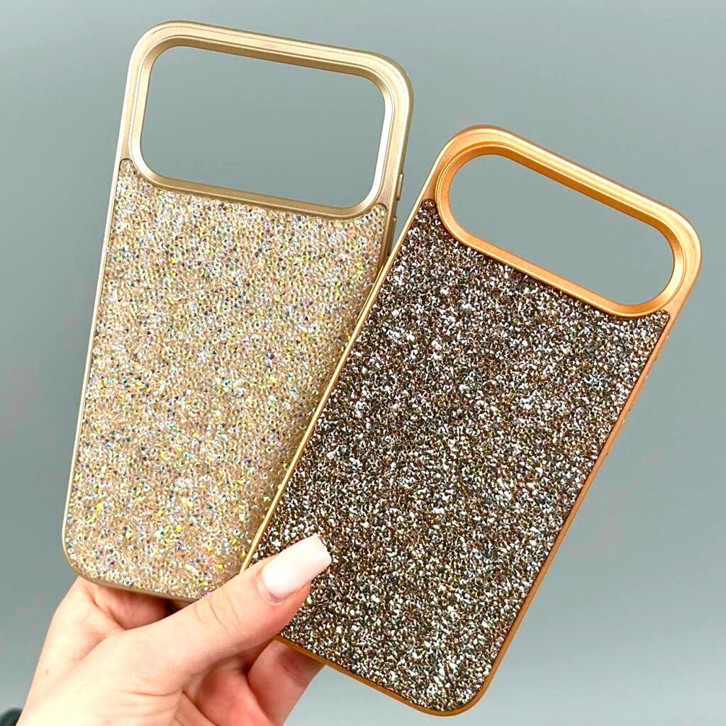 Чехол (накладка) Apple iPhone 14 Pro, Swarovski Diamonds, Золотой - № 4 Чехол (накладка) Apple iPhone 14 Pro, Swarovski Diamonds, Золотой - № 4
