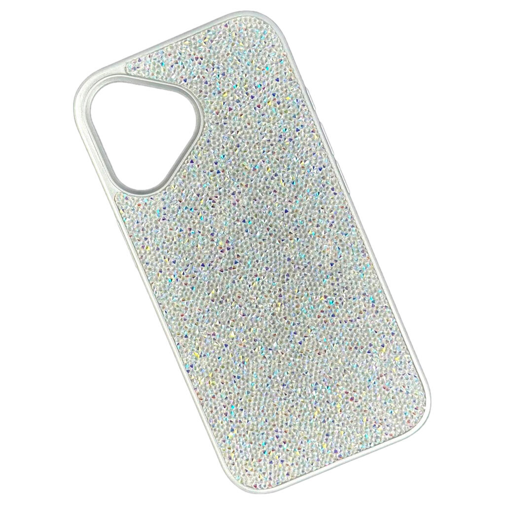 Чехол (накладка) Apple iPhone 17, Swarovski Diamonds, Серебряный - № 1 Чехол (накладка) Apple iPhone 17, Swarovski Diamonds, Серебряный - № 1