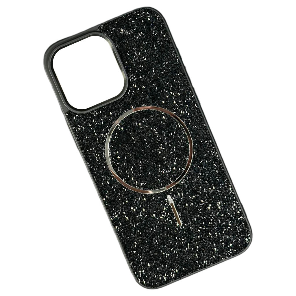Чехол (накладка) Apple iPhone 12 / iPhone 12 Pro, Swarovski Diamonds, MagSafe, Черный - № 1 Чехол (накладка) Apple iPhone 12 / iPhone 12 Pro, Swarovski Diamonds, MagSafe, Черный - № 1