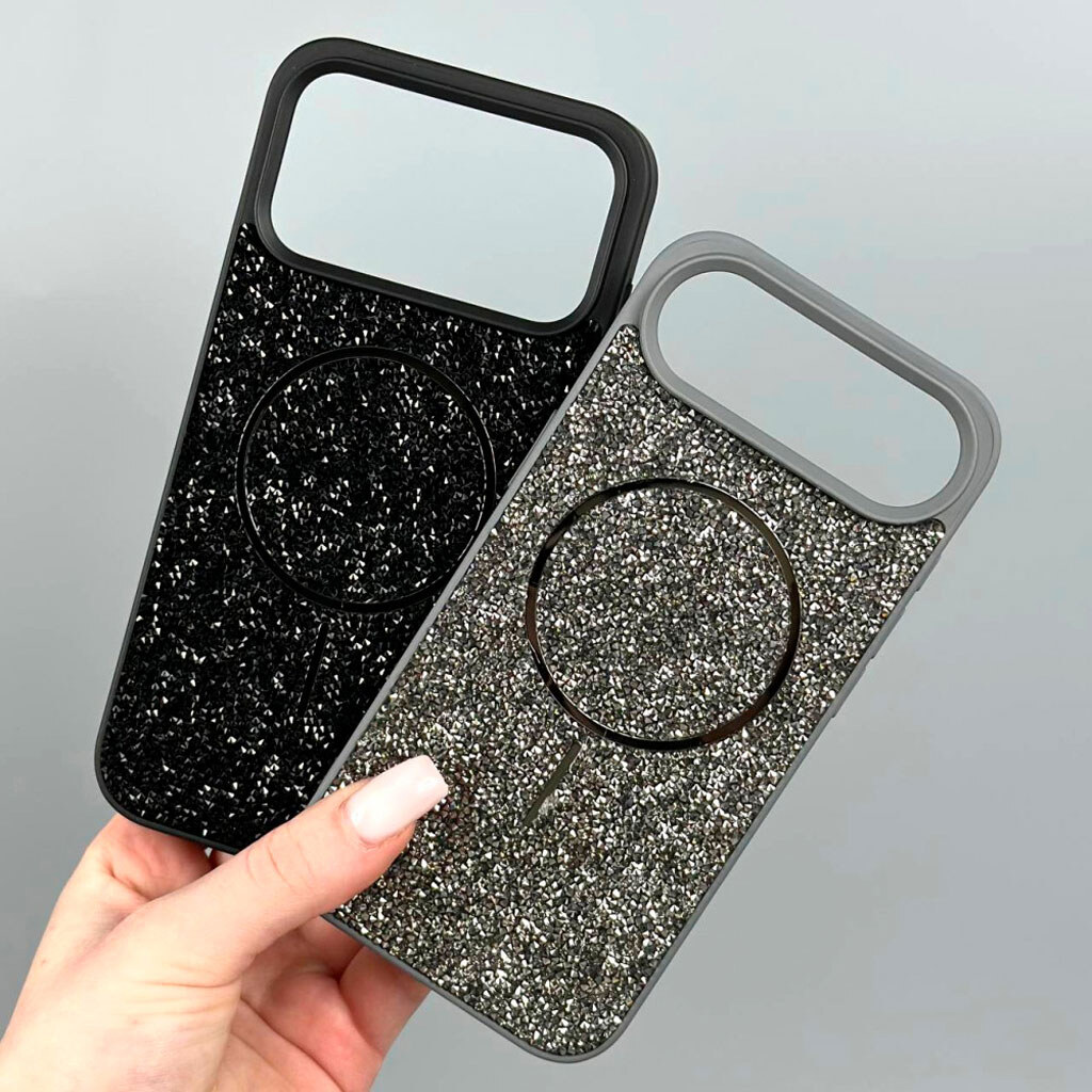 Чохол (накладка) Apple iPhone 13 Pro Max, Swarovski Diamonds, Dark Silver, MagSafe, Срібний - № 5 Чохол (накладка) Apple iPhone 13 Pro Max, Swarovski Diamonds, Dark Silver, MagSafe, Срібний - № 5