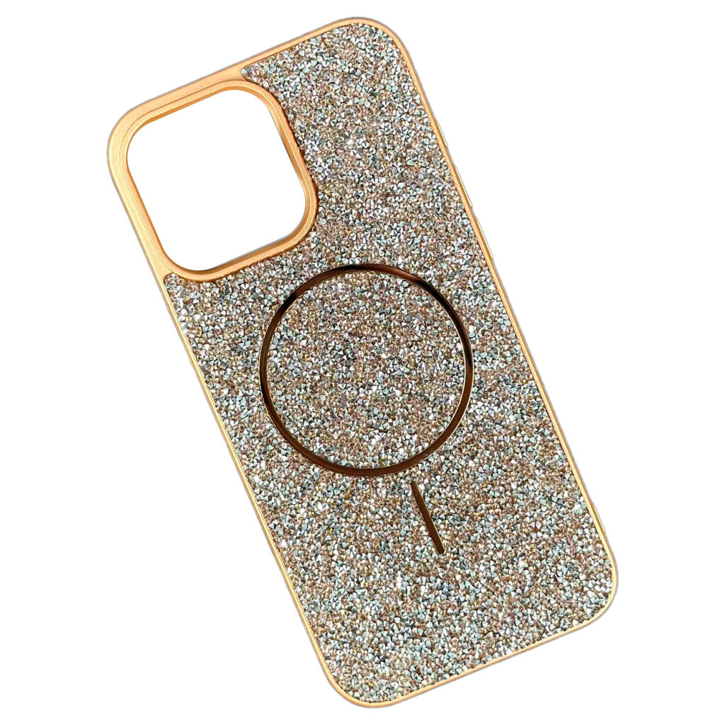 Чехол (накладка) Apple iPhone 14 Pro, Swarovski Diamonds, MagSafe, Оранжевый - № 1 Чехол (накладка) Apple iPhone 14 Pro, Swarovski Diamonds, MagSafe, Оранжевый - № 1