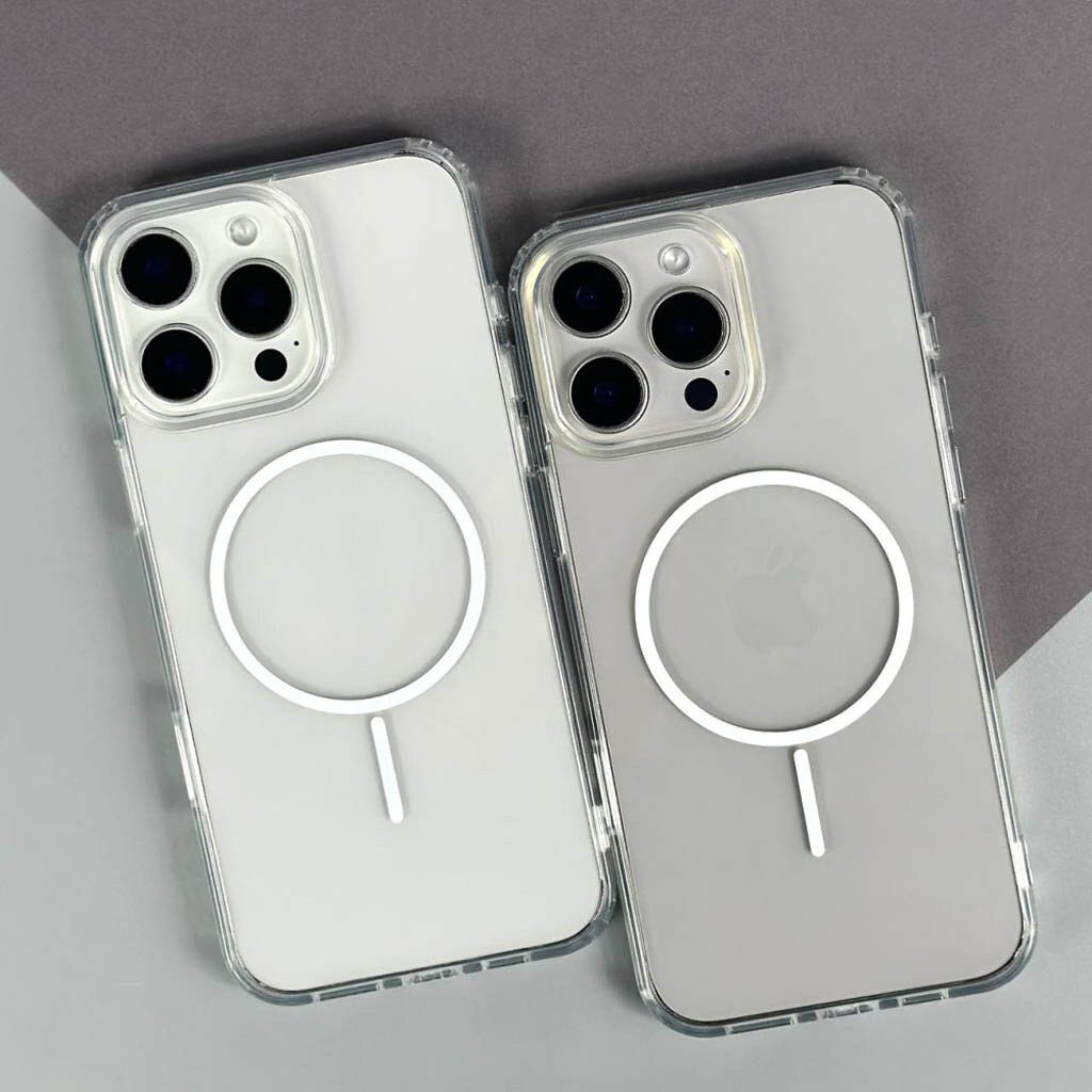 Чохол (накладка) Apple iPhone 17 Pro, Air Beats Transparent, MagSafe, Білий - № 4 Чохол (накладка) Apple iPhone 17 Pro, Air Beats Transparent, MagSafe, Білий - № 4