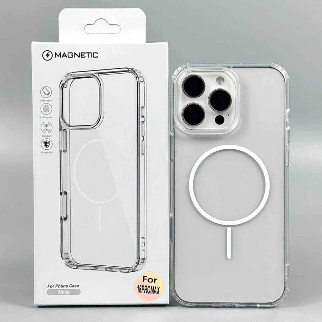 Чохол (накладка) Apple iPhone 17 Pro, Air Beats Transparent, MagSafe, Білий - № 6 Чохол (накладка) Apple iPhone 17 Pro, Air Beats Transparent, MagSafe, Білий - № 6