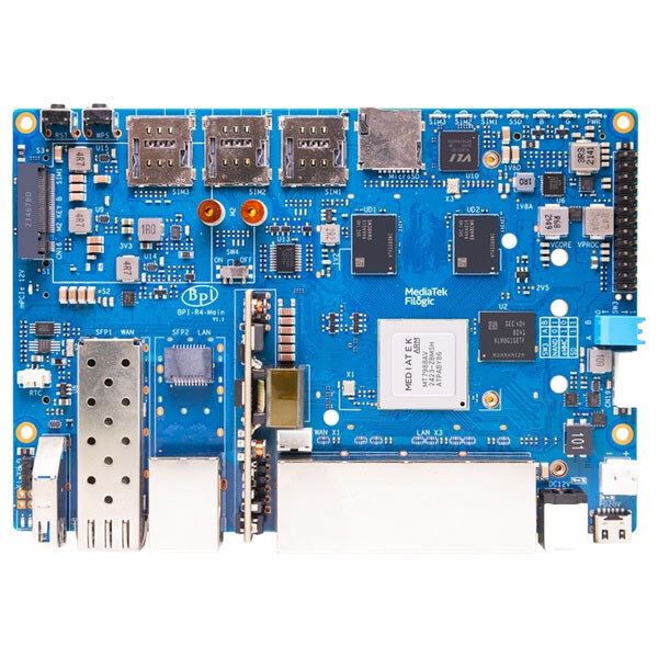 Плата маршрутизатора Banana Pi BPI-R4 с процессором MediaTek MT7988A Quad-Core Cortex-A73 - № 1 Плата маршрутизатора Banana Pi BPI-R4 с процессором MediaTek MT7988A Quad-Core Cortex-A73 - № 1