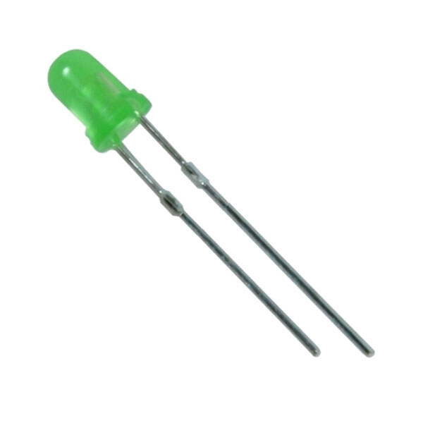 Светодиод 3mm Зеленый матовый 50-100mcd 2-2.2V кор. ноги - № 2 Светодиод 3mm Зеленый матовый 50-100mcd 2-2.2V кор. ноги - № 2